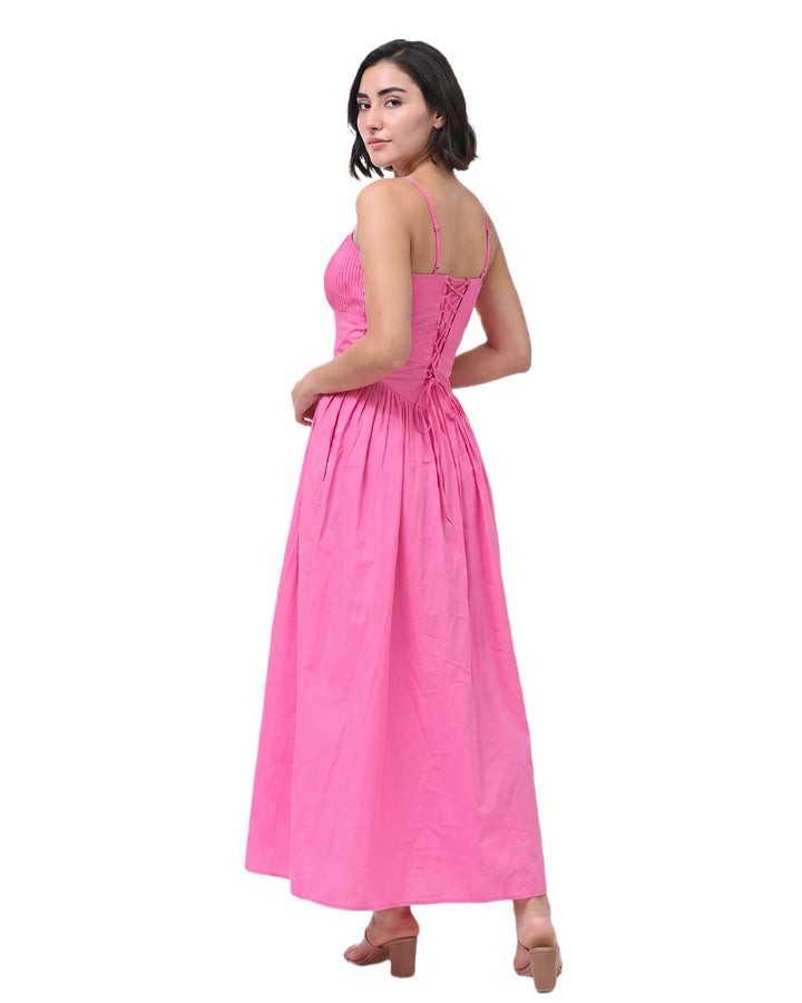 TEAH Cotton Western Wear Dress (Pink)