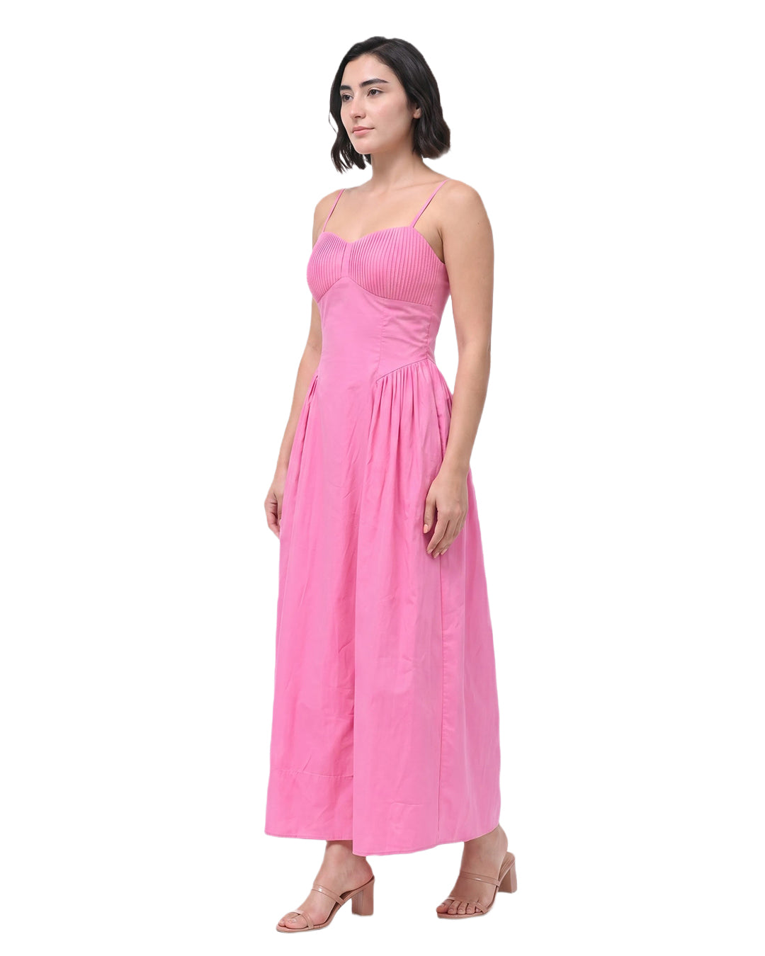 TEAH Cotton Western Wear Dress (Pink)