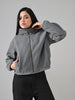 LIGHT GREY DRILL FELT CROP OVERSIZED JACKET (LIGHT GREY)