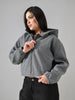 LIGHT GREY DRILL FELT CROP OVERSIZED JACKET (LIGHT GREY)
