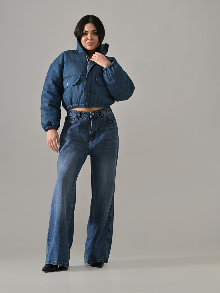 KOVA PUFFER JACKET (BLUE DENIM)