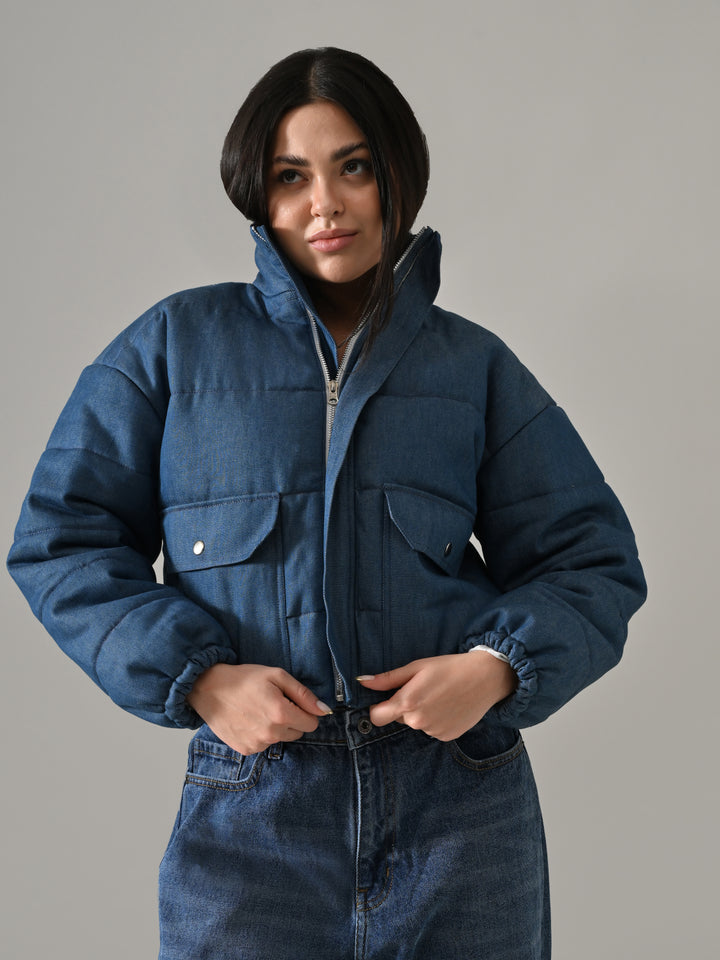 KOVA PUFFER JACKET (BLUE DENIM)