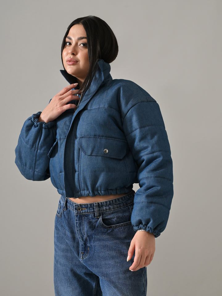 KOVA PUFFER JACKET (BLUE DENIM)