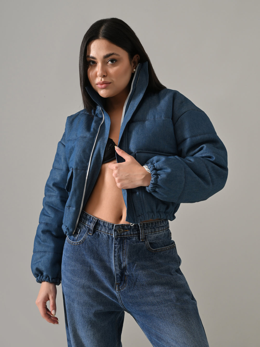 KOVA PUFFER JACKET (BLUE DENIM)