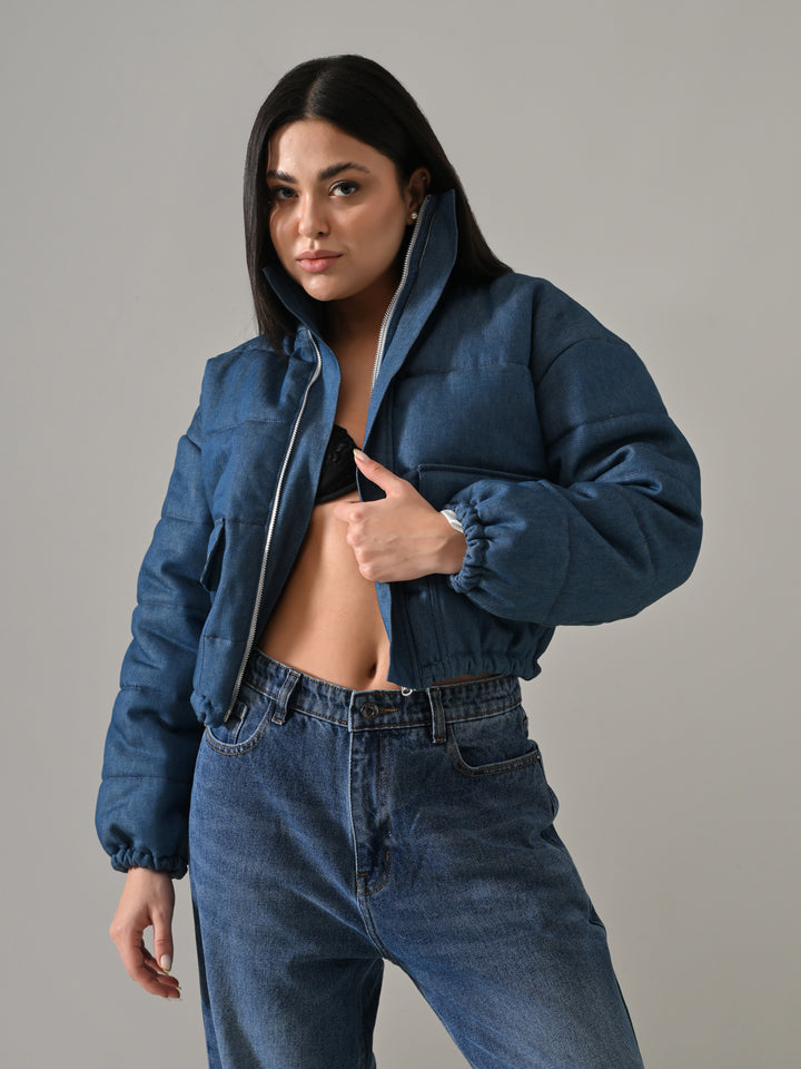 KOVA PUFFER JACKET (BLUE DENIM)