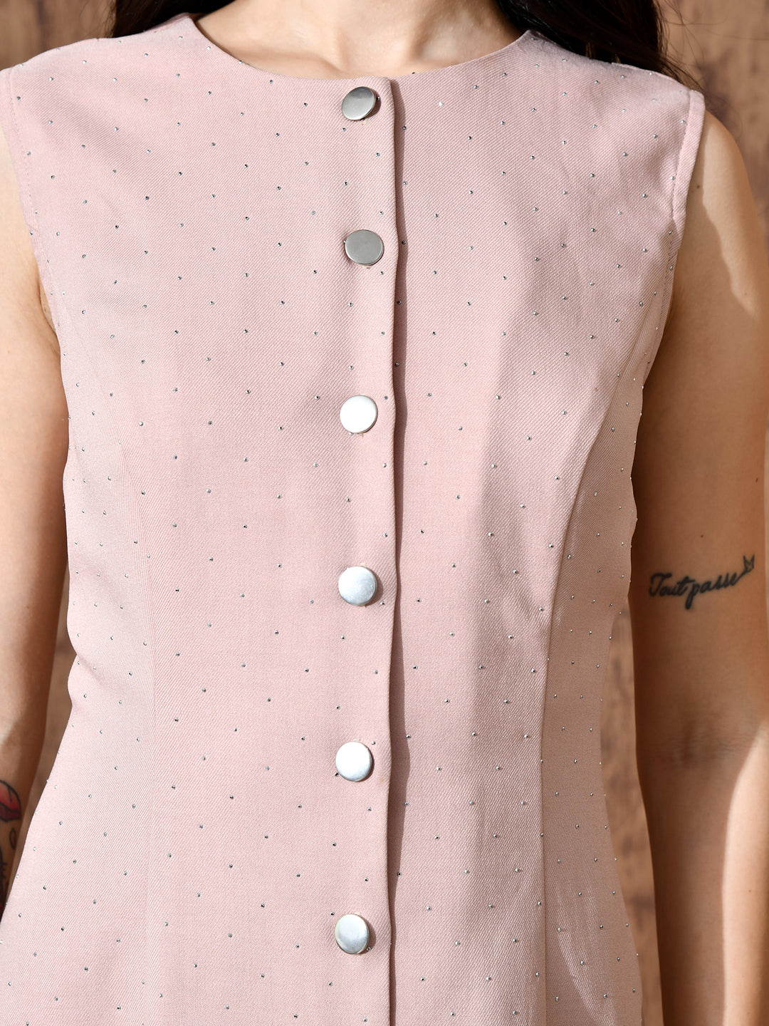 Liora Twill Non-Denim Dress (Peach)