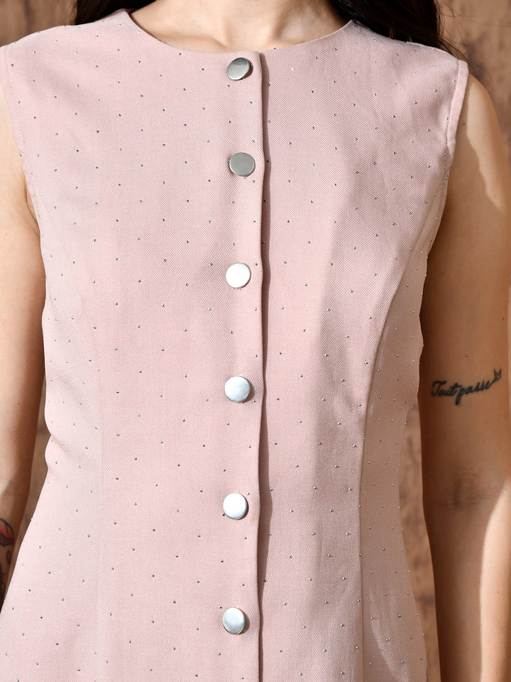 Liora Twill Non-Denim Dress (Peach)