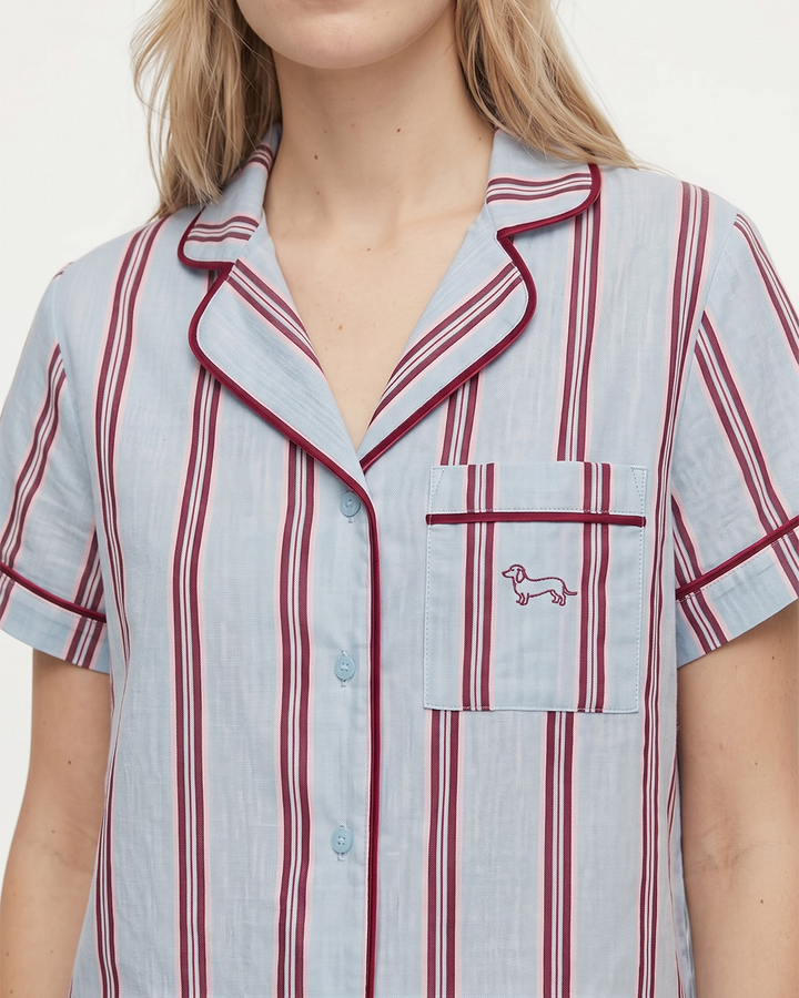 Cuddle Blue Striped Cotton Co-Ord Set