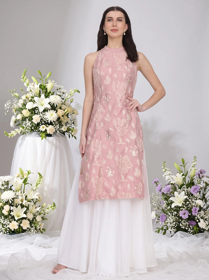 Ashna, Sharara Indo western set (Pink).