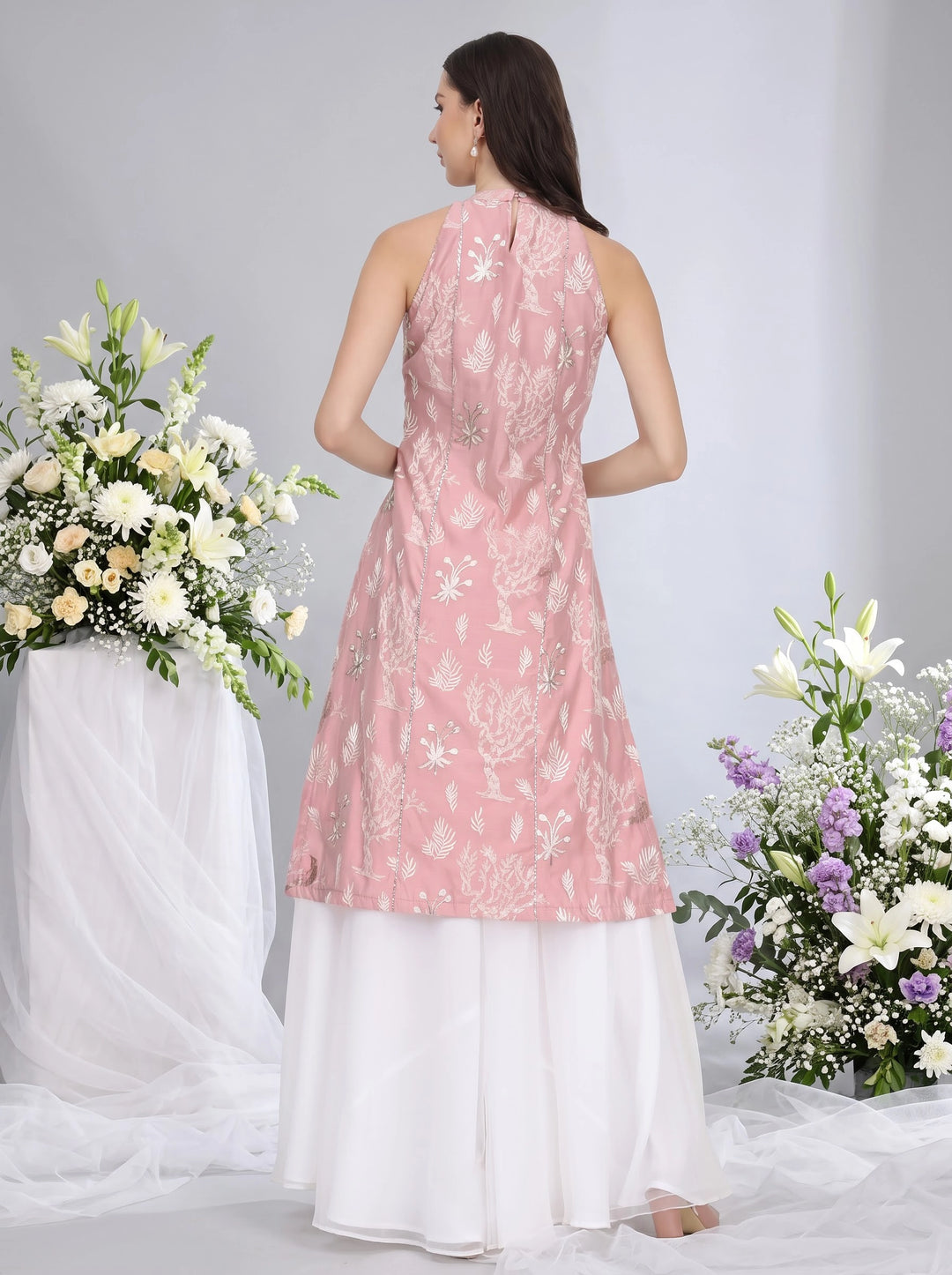 Ashna, Sharara Indo western set (Pink).