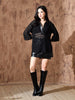Raven Cotton Net Oversized Shirt (Black)