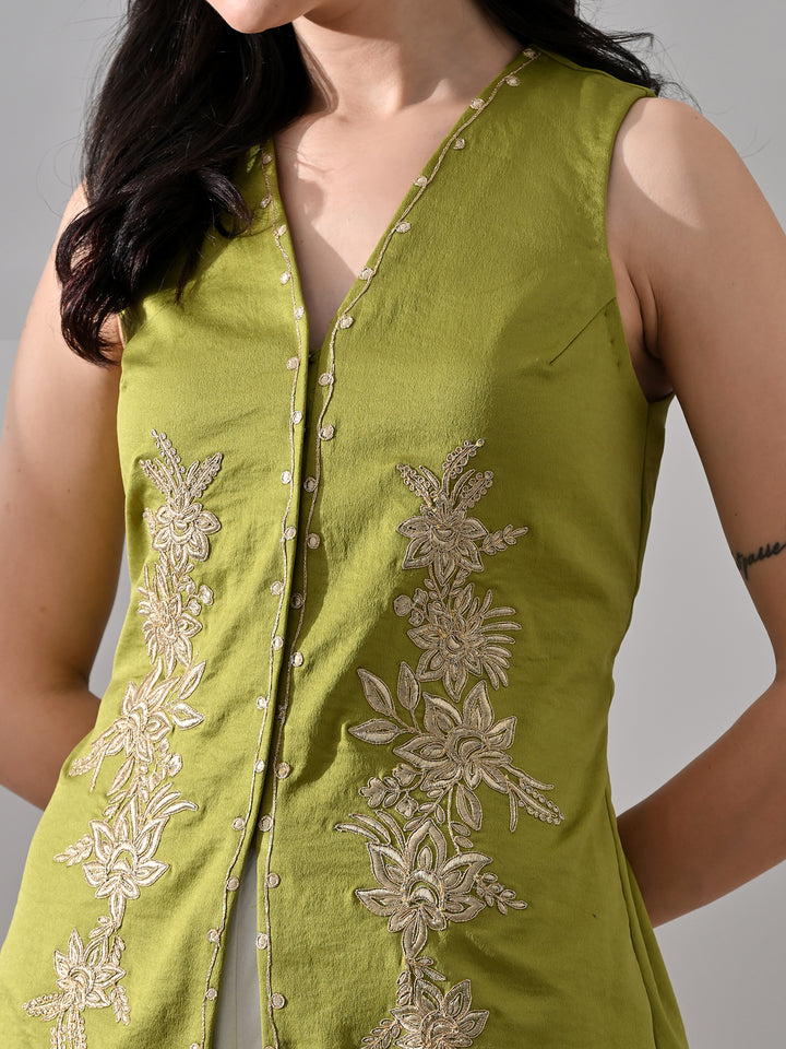 Sayashi Suede Sharara Set (Lime)