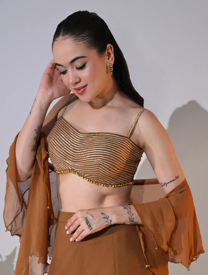 Shae Dirty Brown Georgette Set