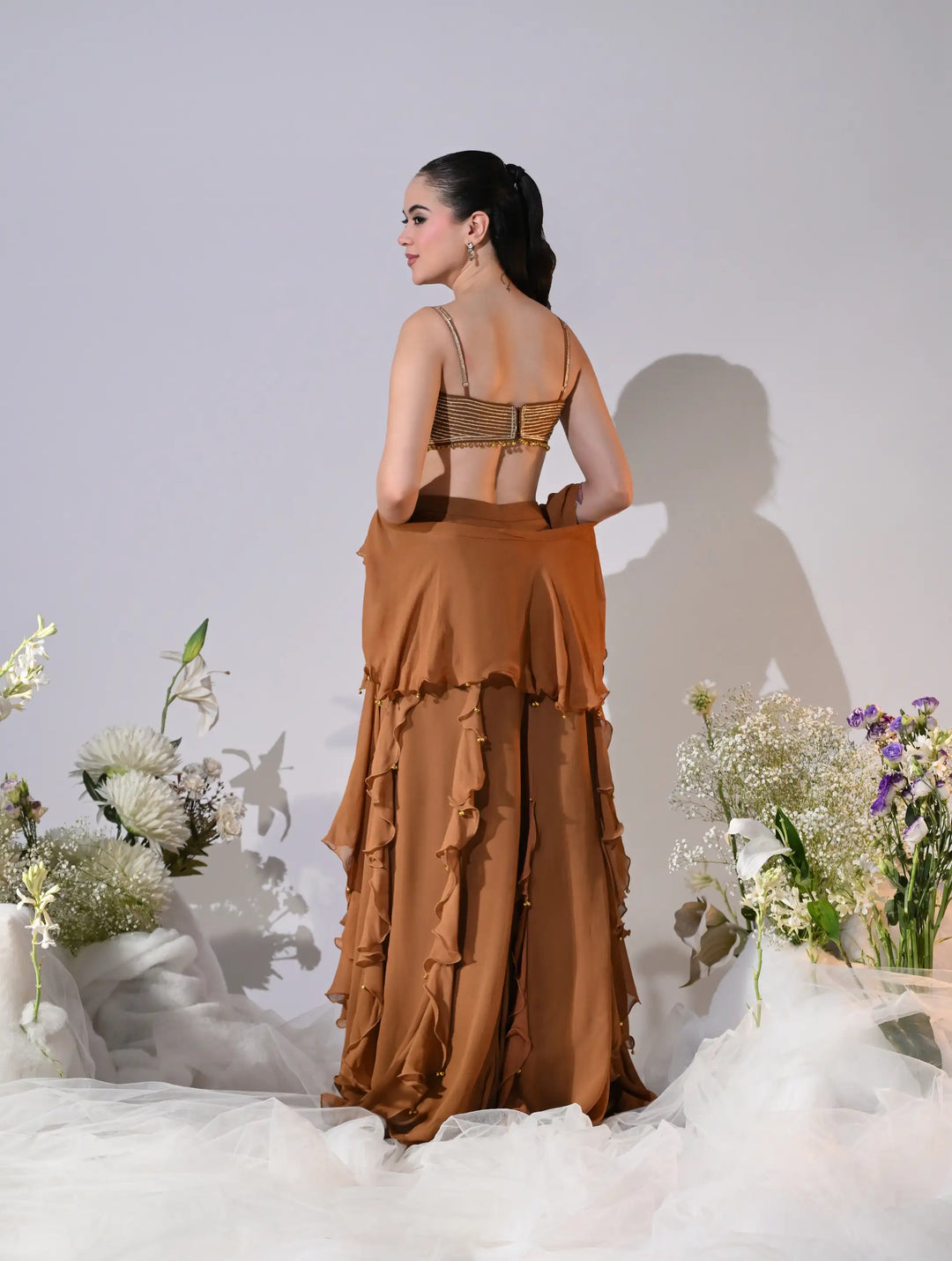 Shae Dirty Brown Georgette Set