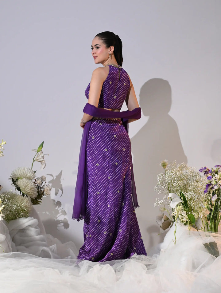 Valeriya Ultra Violet Crepe Lehenga Set