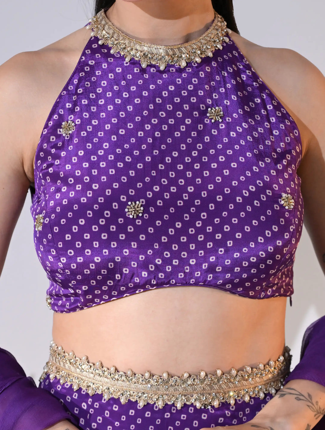 Valeriya Ultra Violet Crepe Lehenga Set