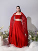 Atreyee Red Embroidered Lehenga Set
