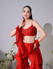 Asmaira Red Indo-Western Ruffle Set