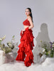 Asmaira Red Indo-Western Ruffle Set
