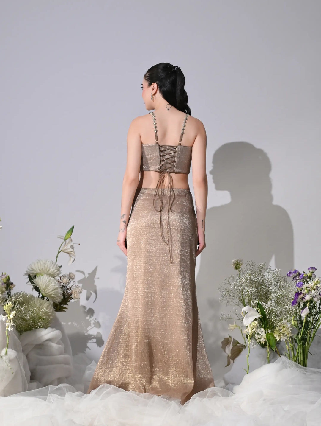 Nyssa Karat Gold Shimmer Lehenga Set
