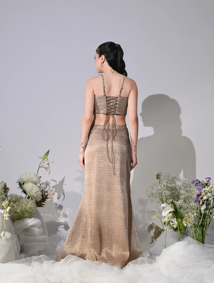 Nyssa Karat Gold Shimmer Lehenga Set