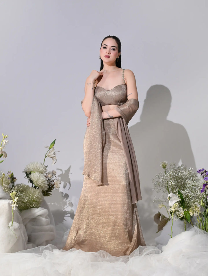 Nyssa Karat Gold Shimmer Lehenga Set
