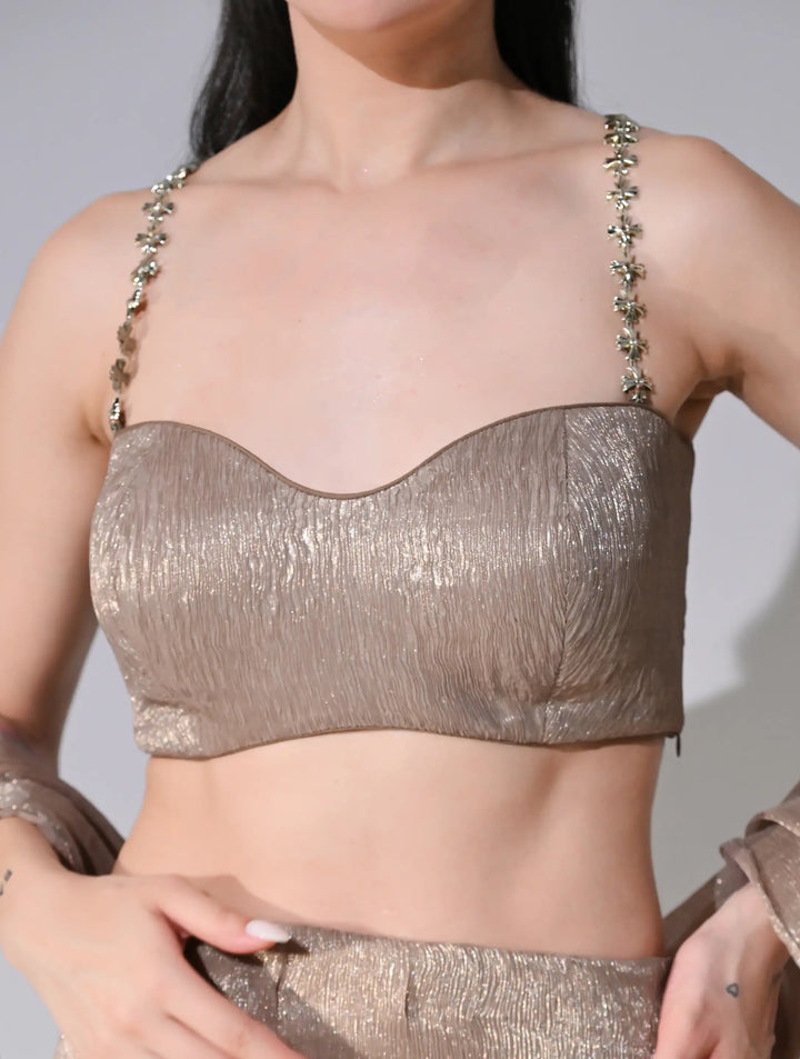 Nyssa Karat Gold Shimmer Lehenga Set
