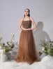 Airen Mocha Brown Mesh Lehenga Set