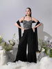 Diana Black Polka Dot Georgette Set