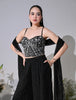 Diana Black Polka Dot Georgette Set