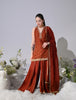 Aurelia Burnt Orange Chanderi Sharara Set