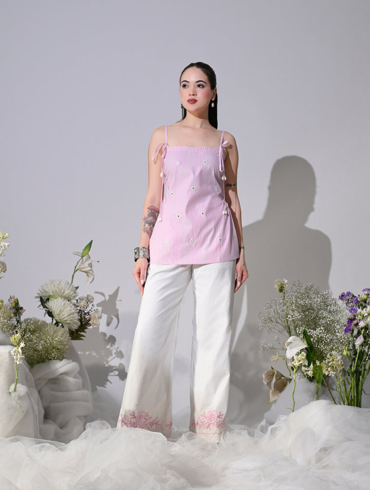 Hazel Regular Fit Cotton Co-Ord Set (Pink)