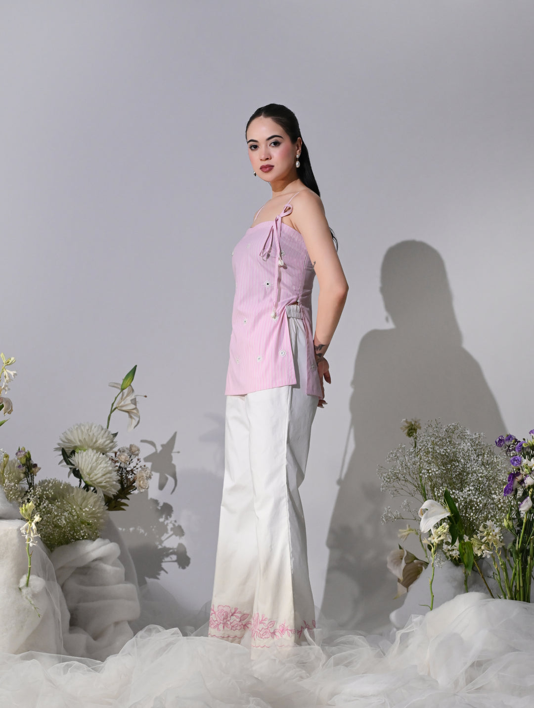 Hazel Regular Fit Cotton Co-Ord Set (Pink)