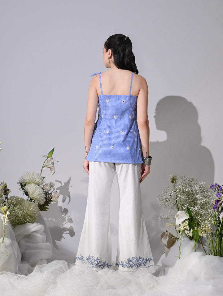 Hazel Regular Fit Cotton Co-Ord Set (Blue)