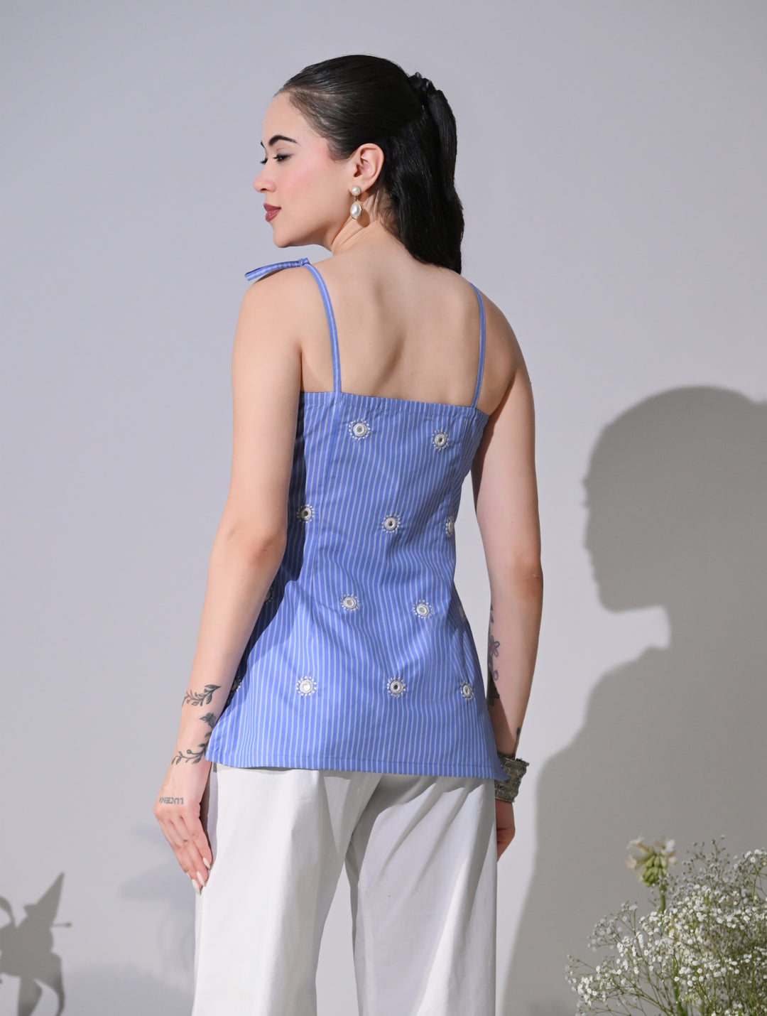 Hazel Regular Fit Cotton Co-Ord Set (Blue)
