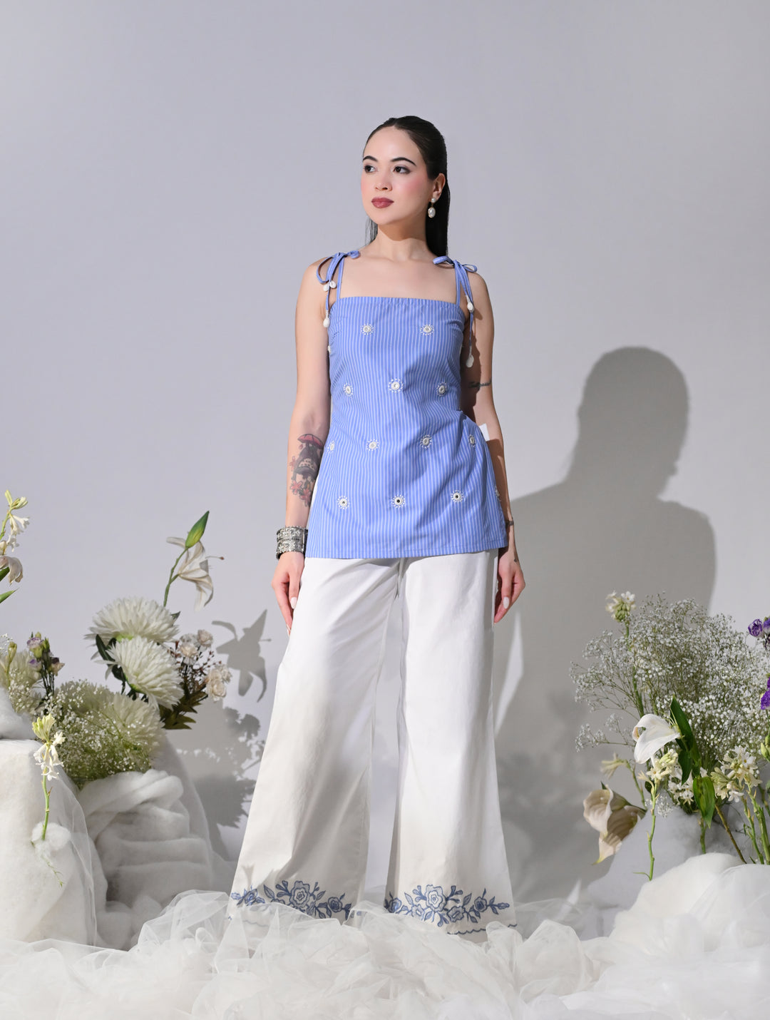 Hazel Regular Fit Cotton Co-Ord Set (Blue)