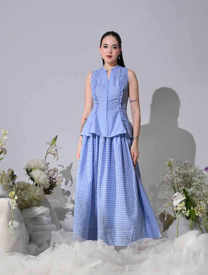 CHERIE GINGHAM CO-ORD SET (Blue)