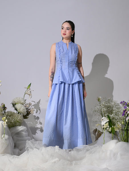 CHERIE GINGHAM CO-ORD SET (Blue)