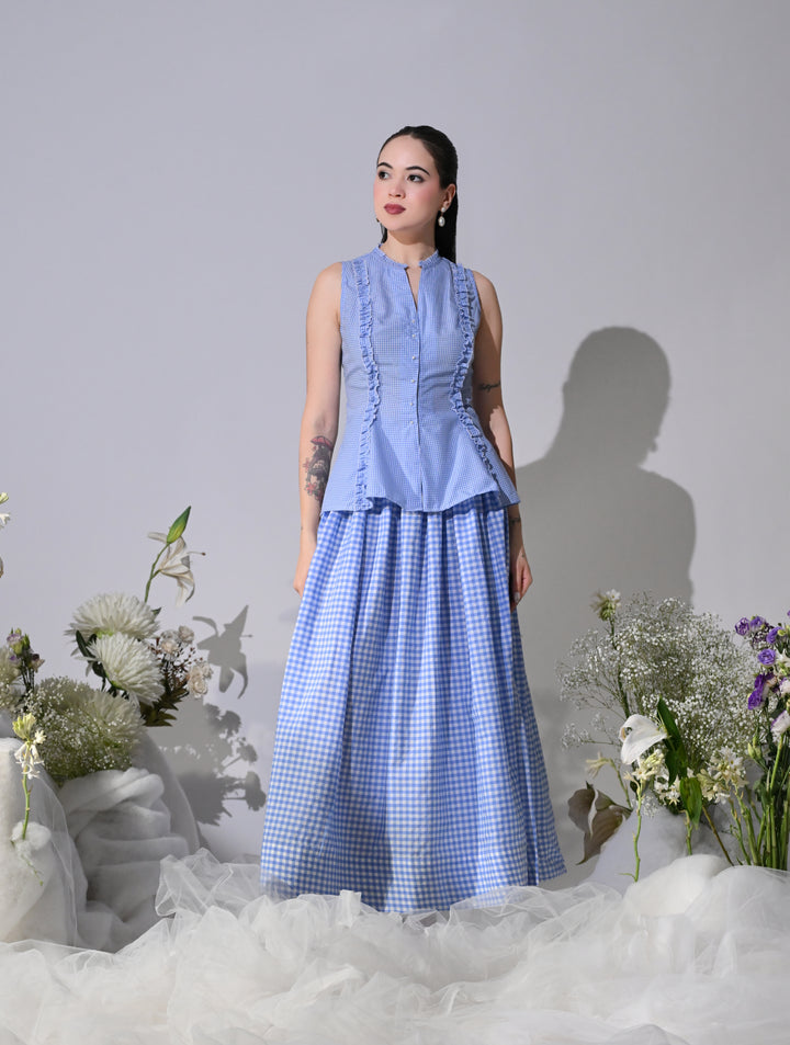 CHERIE GINGHAM CO-ORD SET (Blue)