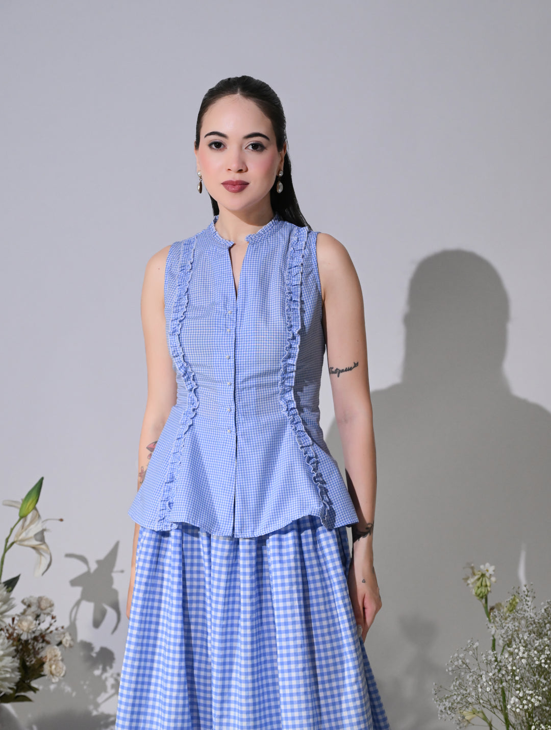 CHERIE GINGHAM CO-ORD SET (Blue)