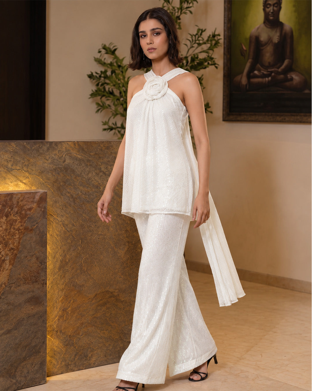 Venus Ivory Sequin Co-ord Set