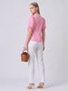 REIZE Pink Gingham Puff Sleeve Top