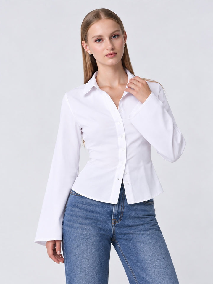 ZAYN Fitted Tie-Back Shirt White