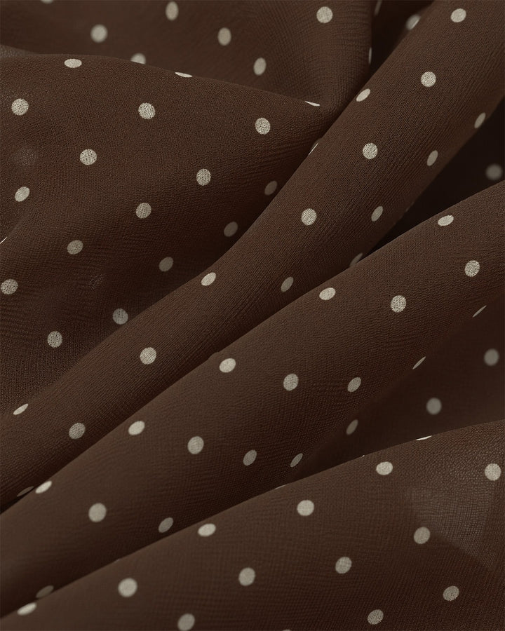 CLEO BROWN POLKA DOT FLARED SKIRT