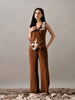 Eira Brown Crepe Co-ord Set (Brown)