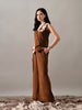 Eira Brown Crepe Co-ord Set (Brown)
