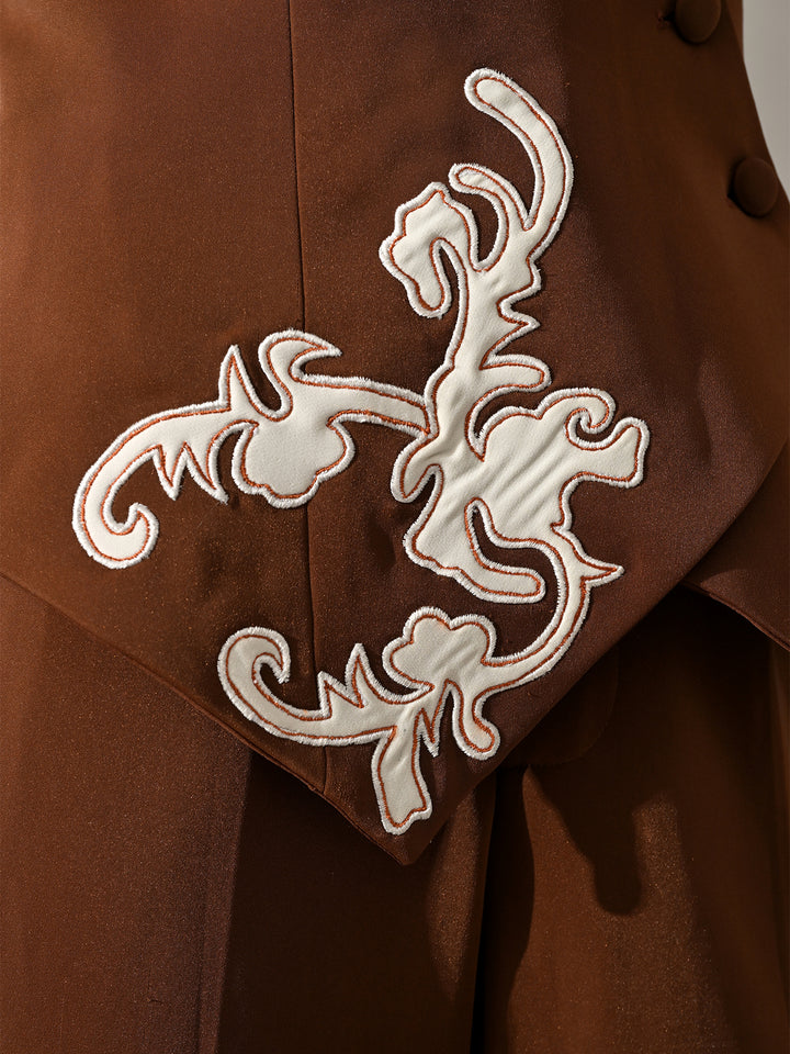 Eira Brown Crepe Co-ord Set (Brown)