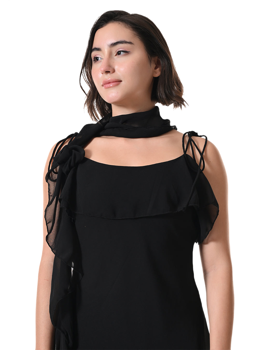 Celeste black Georgette Western Dress