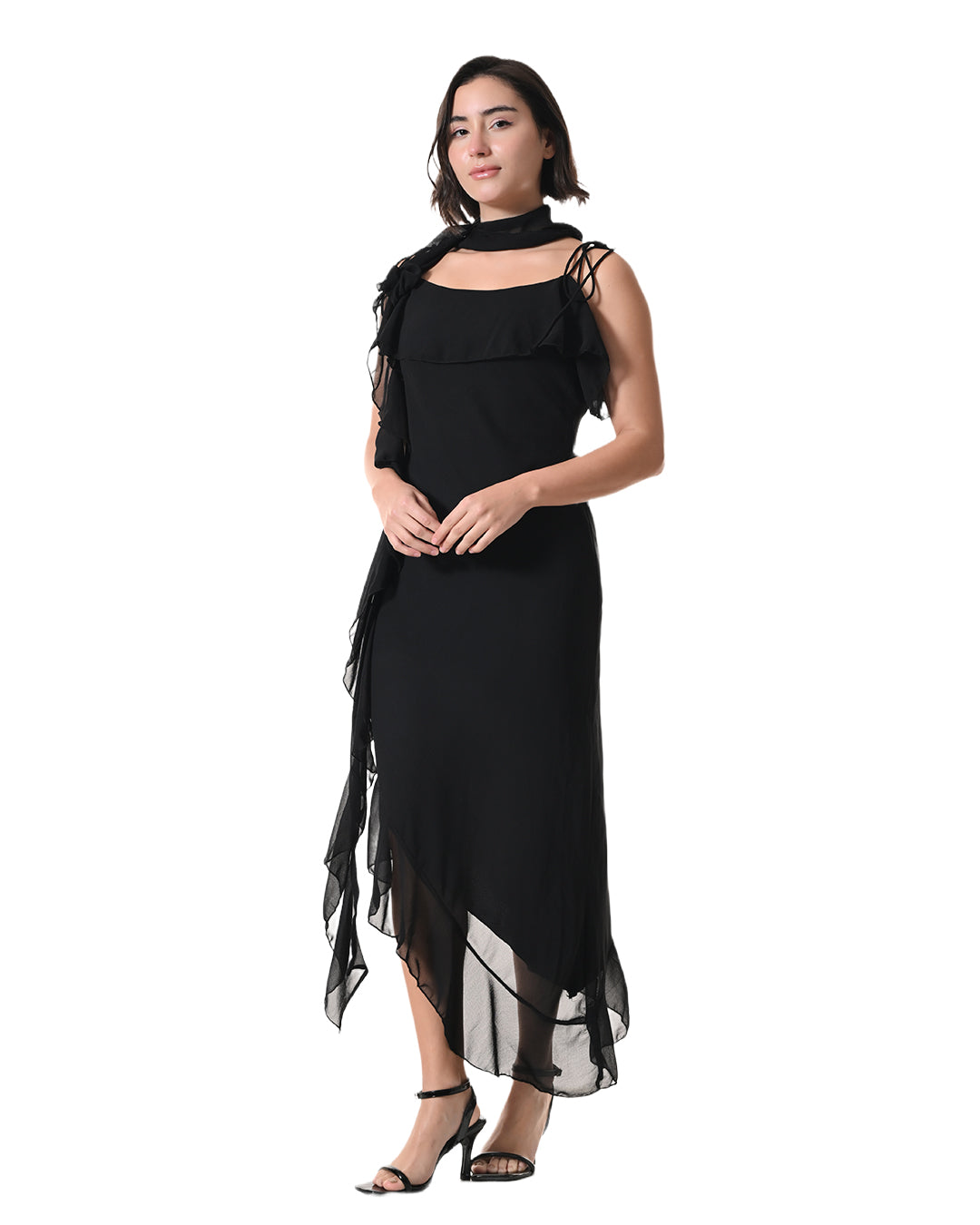 Celeste black Georgette Western Dress