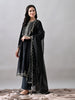 Suhana Embroidered Velvet Kurta Set (Black)
